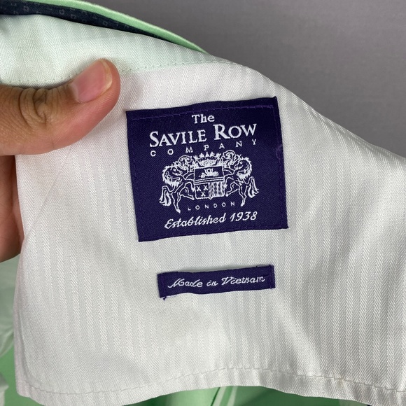 The Savile Row Company Mens Camden Chino Pants in Mint Green Size 42R 36W - Picture 7 of 8